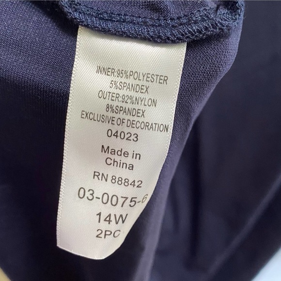 Roaman’s 2pc Navy Dress & Lace Cover Jacket 14W - Picture 10 of 14